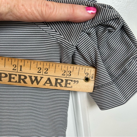 Peter Millar‎ Charcoal Striped Drum Performance Polo Shirt Men’s Size Large - Picture 7 of 11